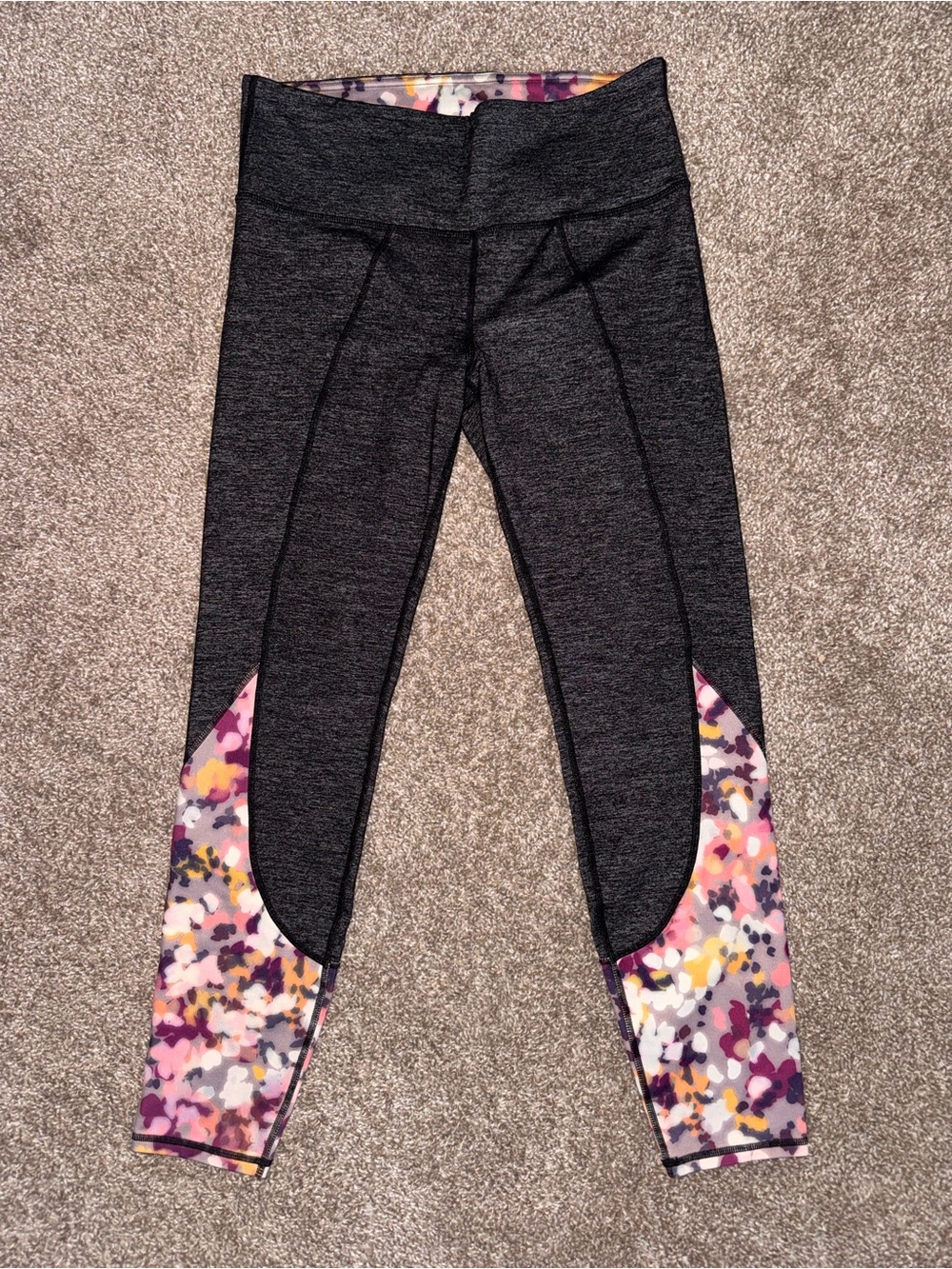 Women’s Athleta Leggings with Pink Floral Panels